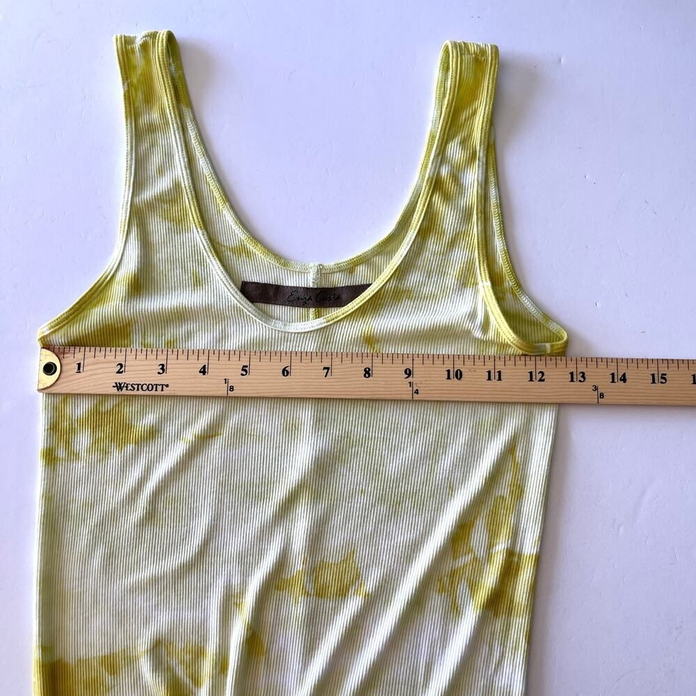 Enza Costa REVOLVE Tie Dye Tank Dress Bodycon Silhouette NEW Size M Yellow White - Picture 7 of 9